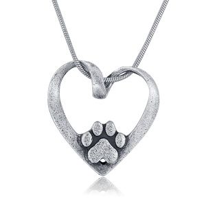 Rosa-villa heart Shaped paw 🐾 necklace